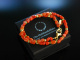 Fancy Coral! Armband 2reihig Sardegna Koralle Peridot Silber 925 vergoldet