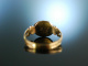 Empire Beauty! Historischer Ring um 1780 Gold 9 Kt Saatperlen Rubin Granate