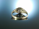 Eleganz des Art Deco! Ring um 1915 Wei&szlig; Gold 585 Platin Diamanten 0,2 ct