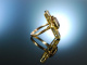 München um 1930! Eleganter Ring im Bauhaus Stil Gold 585 Amethyst