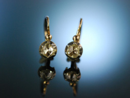 Historisches Funkeln! Ohrringe um 1800 Diamant Rosen Gold 585 Silber