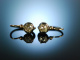 Historisches Funkeln! Ohrringe um 1800 Diamant Rosen Gold 585 Silber