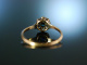 My love! Historischer Verlobungs Freundschafts Engagement Ring Diamanten Saphir Gold 585