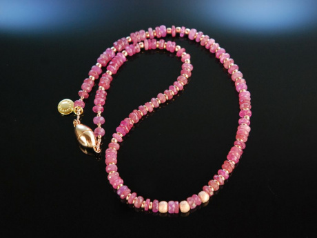 Pink Sapphire! Wundervolle Edelstein Kette Pink Saphir Silber 925 ros&eacute;vergoldet