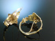 Mnchner Biedermeier! Historische Ohrringe Schaumgold 585 Granate Simili Perlen um 1850