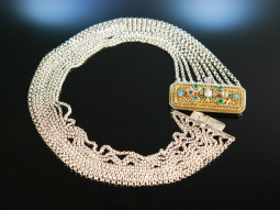 Wundersch&ouml;n zur Tracht! Traditionelle historische Kropf Kette Silber 9reihig Freising um 1850