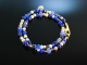 Königin der Nacht! Blue Fancy Armband Tansanit Kyanit Blauquarz Lapis Silber 925 vergoldet
