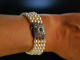 Edel und klassisch! Akoja Zuchtperlen Armband 4reihig Gold 750 Saphire Diamanten