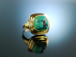 Around 1955! Beautiful Vintage Turquoise Ring Gold 585