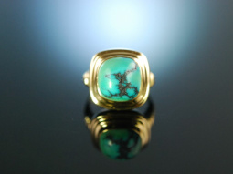 Around 1955! Beautiful Vintage Turquoise Ring Gold 585