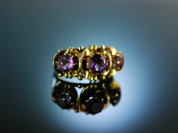 Schicke Fifties! Vintage Cocktail Ring Gold 585 Amethyste...