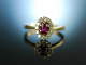 My Love! Verlobungs Engagement Ring Gold 585 Rubin Diamanten um 1960
