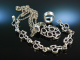 Sixties! Oly Modernist Set Bracelet Pendant with chain and ring Silver 835 Amethyst
