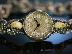 Zeit f&uuml;rs Dirndl! Trachten Uhr Silber Grandeln Handaufzug &Ouml;sterreich um 1980