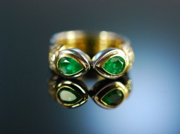Massiv und edel! Feinster Smaragd Diamant Ring Wempe...