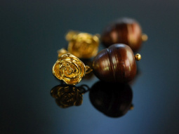Little Blossoms! H&uuml;bsche Bl&uuml;ten Ohrringe Silber 925 vergoldet S&uuml;&szlig;wasser Zuchtperlen