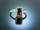 Lovely as you! Freundschafts Verlobungs Ring Wei&szlig; Gold 750 Amethyst Brillanten