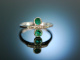My Love! Engagement Freundschafts Ring Wei Gold 750 Smaragde Diamanten