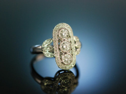 Edles Funkeln! Wundervoller Diamant Ring Wei&szlig; Gold 750 Edwardian Style