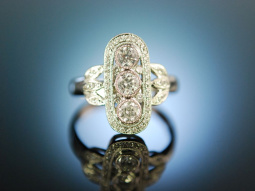 Edles Funkeln! Wundervoller Diamant Ring Wei&szlig; Gold 750 Edwardian Style