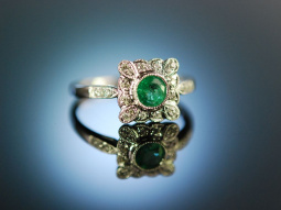 My true Love! Verlobungs Engagement Ring Wei&szlig; Gold 750 Smaragd Brillanten