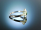My true Love! Verlobungs Engagement Ring Weiß Gold 750 Smaragd Brillanten