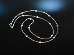 Noble Necklace! Glitzernde Kette Wei&szlig; Gold 750 Brillanten