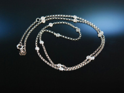 Noble Necklace! Glitzernde Kette Wei&szlig; Gold 750 Brillanten