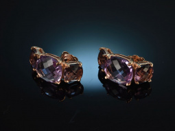 Dressy violet! Schicke Ohrringe Silber 925 ros&eacute;...