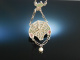 Um 1910! Jugendstil Plique  jour Collier im gyptischen Stil Silber 800 Fenster Email