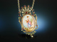 Collier um 1880! Silber Email Miniatur Saatperlen