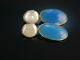 Icy Blue! Schöne Ohrringe Silber 925 vergoldet Zucht Perlen Blau Achat