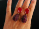 Variation of Red! Schicke Ohrringe Silber 925 vergoldet Roter Achat und Granat