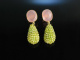 Rose and Green! Schicke Ohrringe Silber 925 vergoldet Rosen Quarz und Peridot