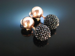 Twinkling Black! Schicke Ohrringe Silber 925 ros&eacute;...