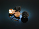 Twinkling Black! Schicke Ohrringe Silber 925 ros&eacute; vergoldet schwarzer Spinell