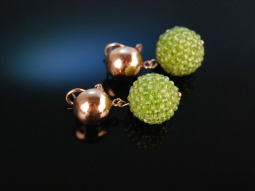 Shiny Green! Schicke Ohrringe Silber 925 ros&eacute;...