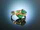 Feinstes Gr&uuml;n! Edler Smaragd Ring Gold 750 Brillanten