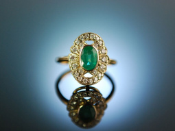 Klassisch sch&ouml;n! Wundervoller Smaragd Ring Gold 585 Brillanten