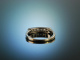 Finest Quality! Halb Memory Ring Wei&szlig; Gold 750 Diamanten um 1980