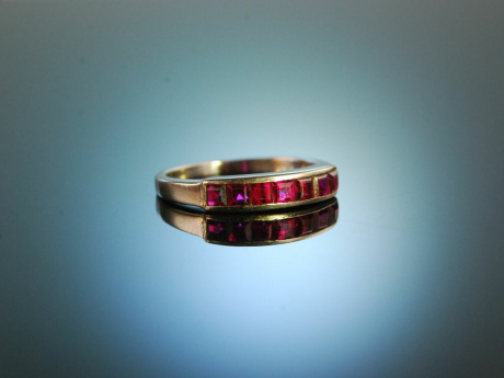 Finest Quality! Half Memory Ring White Gold 750 Rubies