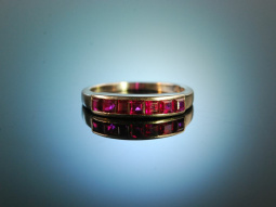 Finest Quality! Half Memory Ring White Gold 750 Rubies