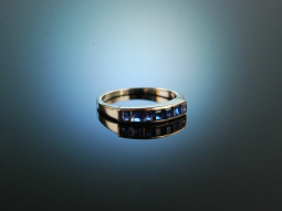 Finest Quality! Half Memory Ring White Gold 750 Sapphire...
