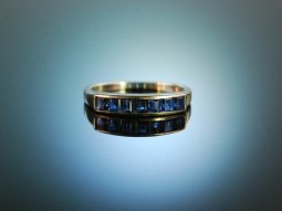 Finest Quality! Half Memory Ring White Gold 750 Sapphire...
