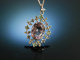 Siebenbrgen um 1900! Amethyst Anhnger mit Kette Saatperlen und kleinen Smaragden