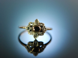 Um 1900 ! Historischer Verlobungs Engagement Ring Gold 585 Saphir Diamanten