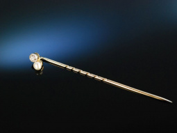 Um 1910! Edle Reversnadel Tie Pin Gold 585 Altschliff...