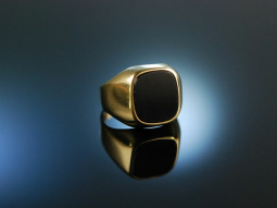 Klassisch! Familien Wappen Siegel Ring Gold 333 Onyx ungraviert