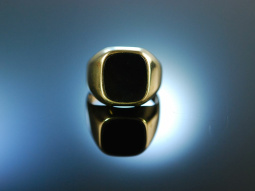 Klassisch! Familien Wappen Siegel Ring Gold 333 Onyx ungraviert