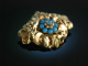 Munich Biedermeier around 1850! Brooch foam gold 333 seed beads turquoise ornamental stones